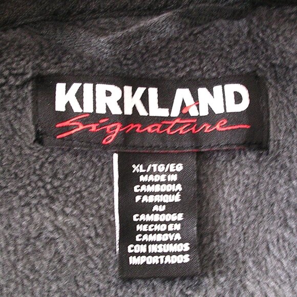 Kirkland Signature Men's plush warm gray velour calf length robe size XL - Picture 2 of 11